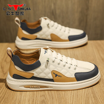 板鞋男士休闲运动厚底防滑工装潮鞋 卡其色 单层 39【图片 价格 品牌
