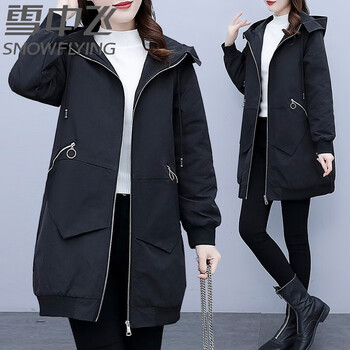 外套女棉服200斤女装2023年春秋新款mm中长款棉衣黑色5xl建议180200斤