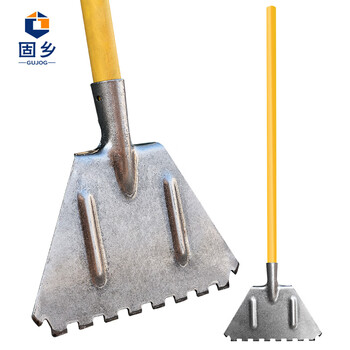 固乡 强力破冰铲除冰铲 路面工具冰锹铲物业环卫公路除雪铲木柄据齿梯形 锰钢锯齿铲头+1.2m木柄
