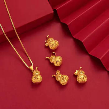 宜炫越南沙金项链女葫芦吊坠锁骨链盒子链仿真黄金不掉色首饰女款单独