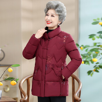 京蝌蝌羽绒服妈妈款50岁60岁洋气中老服女妈妈冬装大码70老人衣服奶奶