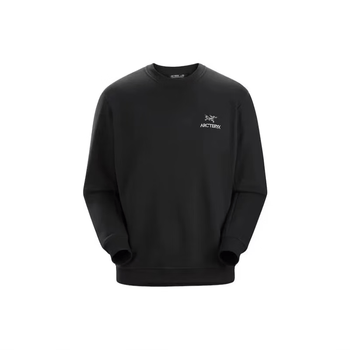 始祖鸟arcteryxemblemfleececrew男子舒适圆领抓绒卫衣黑色s