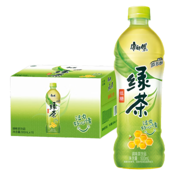 康师傅绿茶蜂蜜味饮料瓶中包装茶多酚低糖茶绿茶瓶