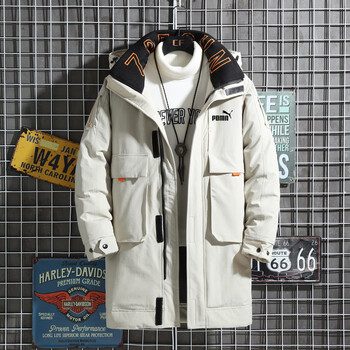 彪马联名羽绒服男中长款连帽宽松运动加厚保暖冬季2023新款潮牌派克服