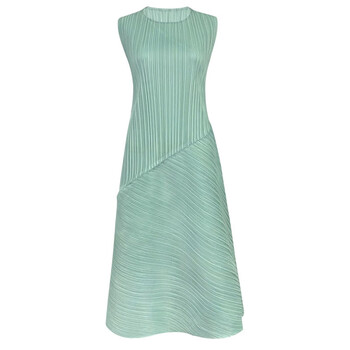 三宅一生(issey miyake)issey miyake女连衣裙褶皱裙无袖宽松显瘦拼接