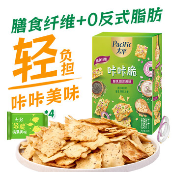 太平梳打 咔咔脆 酸乳酪洋葱味 100g 咸味苏打饼干休闲零食早餐下午茶 酸乳酪洋葱味100g