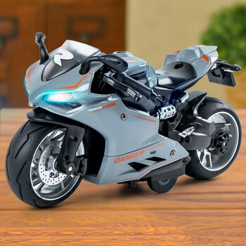 小孩子玩的仿真摩托车玩具车模型回力惯性车合金赛车儿童玩具小车男孩