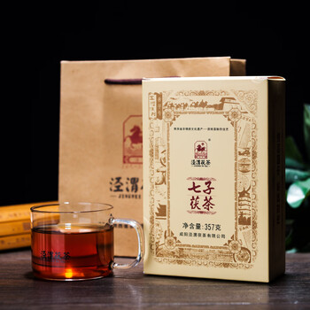 泾渭茯茶咸阳茯茶陕西特产黑茶金花茯砖茶贡茯尊品280g