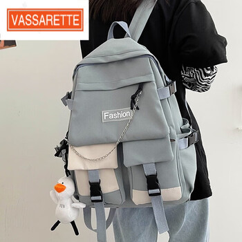 vassarette书包女韩版大学生高中生大容量初中生潮流双肩包背包男ins
