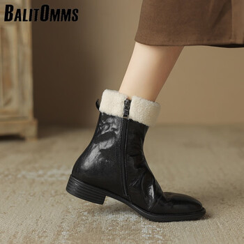 百丽驼美士balitommsmiu系少女侧拉链雪地靴女冬加绒