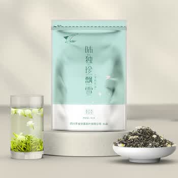 味独珍飘雪茉莉花茶叶浓香型蒙顶甘露花茶伏天茉莉花散装袋装 味独珍飘雪100克