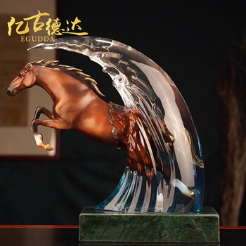 亿古德达招财纯铜马摆件马到成功工艺品装饰客厅玄关大号摆设开业乔迁