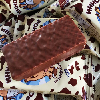 禾澹俄罗斯大牛威化饼干巧克力味牛奶味零食整箱8斤整箱8斤