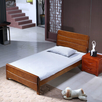 2米橡木床135米小木床新中式一米宽单人床1