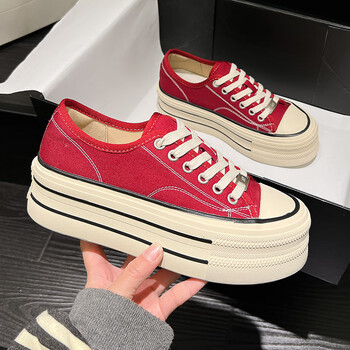 鞋靴>时尚女鞋>女士休闲鞋>女士网面鞋>李宁氢云厚底帆布鞋女2024春季