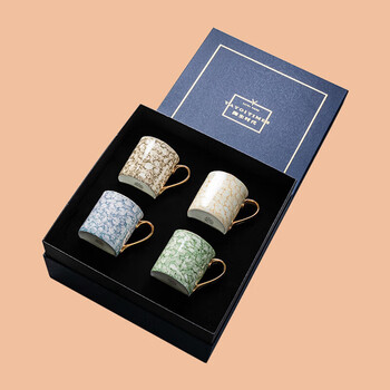 松匠君弥生时代diamond宝石日系马克杯对杯情侣杯子一对情侣款创棕黄