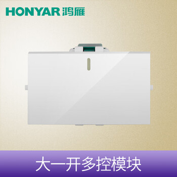 鸿雁120型开关模块自由组合家用FC120白模块 大一开多控模块