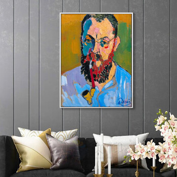 大仟印像matisse马蒂斯自画像肖像野兽派抽象画客厅餐厅海报风格装饰