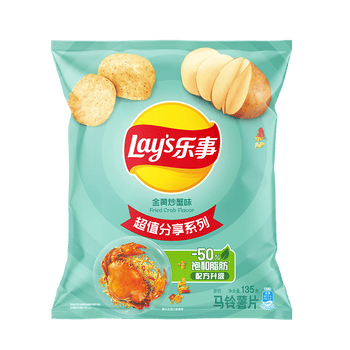 乐事（Lay's）薯片 金黄炒蟹味135克 休闲零食 膨化食品 金黄炒蟹味 135g*1袋