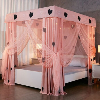 流彗床帐篷全封闭隔音公主风防风床帘蚊帐一体式家用床幔加厚遮光保暖