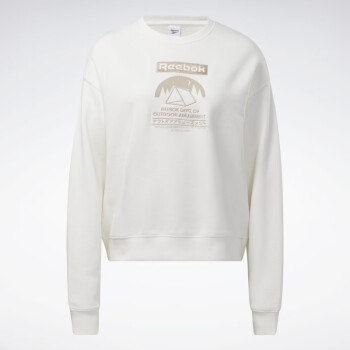 锐步女子白色加厚图案款经典运动休闲舒适长袖圆领卫衣gt5722al