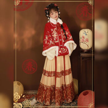 婉曼朵日常可穿敬酒服新娘冬季胖妹妹加1绒大码汉服女胖mm200斤明制