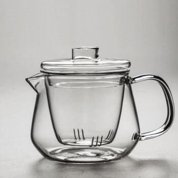诵诎加厚大企鹅玻璃壶带盖三件杯透明过滤水壶花茶壶功夫茶具加厚壶