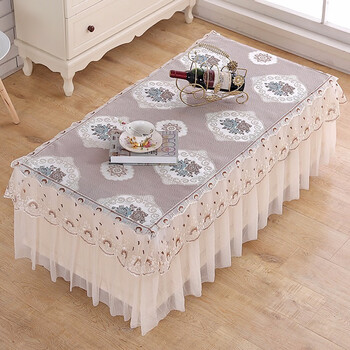 正诺 蕾丝茶几桌布长方形布艺电炉罩盖巾餐桌台布麻将桌防尘套茶几罩