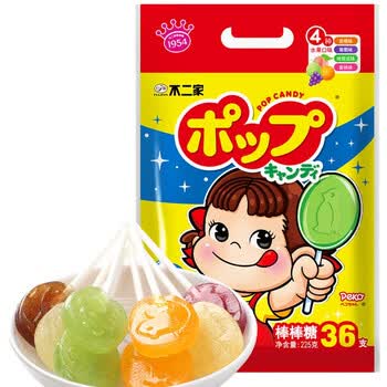 不二家混合水果味棒棒糖225g（36支）儿童糖果 喜糖零食 水果糖 果味棒棒糖 225g