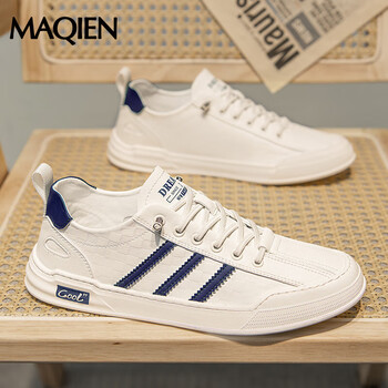 maqien轻奢品牌小白鞋男鞋夏季男士西装厚底运动休闲白色板鞋春秋款侠