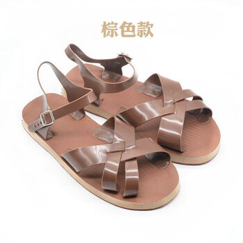 泡沫凉鞋男士夏季复古沙滩鞋软底老式凉鞋70后80后儿时经棕色泡沫凉鞋