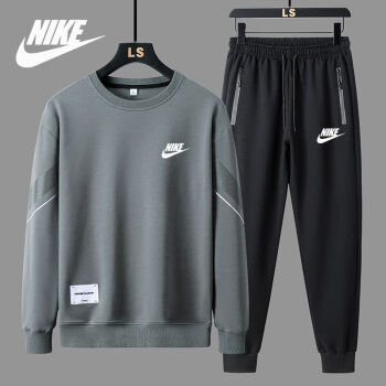 耐克(nike)品牌運動服套裝男長袖套裝男秋季潮流休閒透氣衛衣衛褲運 n