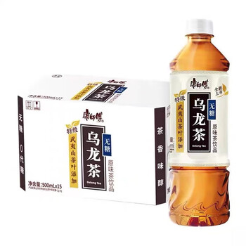 康师傅新货康师傅无糖乌龙茶500ml15瓶武夷山乌龙茶饮料清爽解腻饮品