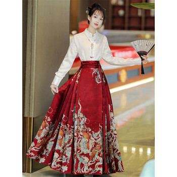 盛绾明制2024新款马面裙汉服女敦煌飞天秋冬季改良织