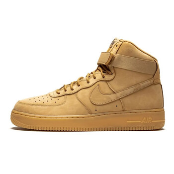 耐克nike男鞋airforce1空军一号拼接解构女鞋复古小麦色af1中筒板鞋