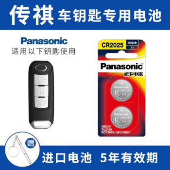 松下（Panasonic） 广汽传祺gs8 gs4 gs3 gs5 ga5 gs7遥控器汽车钥匙电池 看车钥匙图片选择CR2025 两粒套装