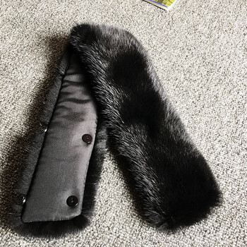 真皮毛领子男士皮衣单独毛领单买水貂通用立领整皮冬季保暖大衣皮草毛