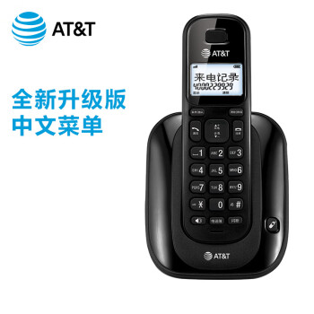 AT&TAT&T全新升级中文菜单电话机 数字无绳电话座机家用办公商务31109系列 黑色标配（全新升级版）