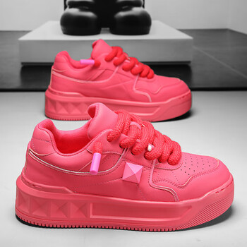 鞋子男款潮牌感男生夏季厚底面包鞋运动休闲板鞋361粉色39标准运动码