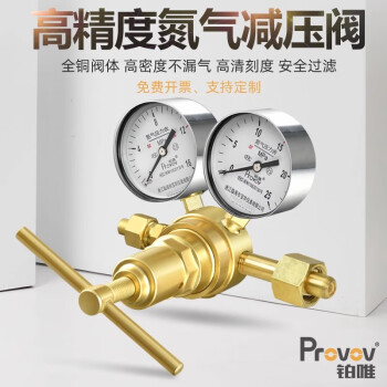 铂唯高压氮气减压阀YQD-370A氧气氢气CO2调减压器压力表全铜16*25MPA 精品氮气减压器（16*25Mpa）