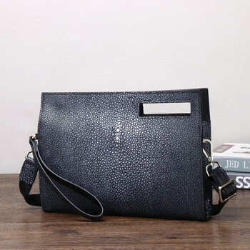 eynl光面珍珠鱼纹男士大夹包时尚刀包单肩包斜挎包男包手拿包2024新款