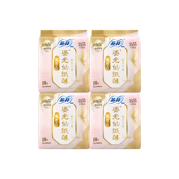 苏菲裸感S鎏光仙纸薄新中式卫生巾日用25cm40片不含可迁移性荧光物质