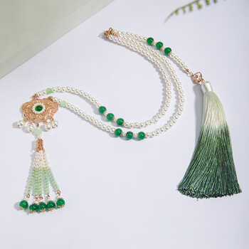 柠熠背云流苏长项链晚明风璎珞项链古风明制汉服配饰软璎珞国风gf020