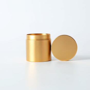 小号便携迷你旅行茶叶罐钛铝合金属罐茶茶叶包装礼盒铁盒 金色