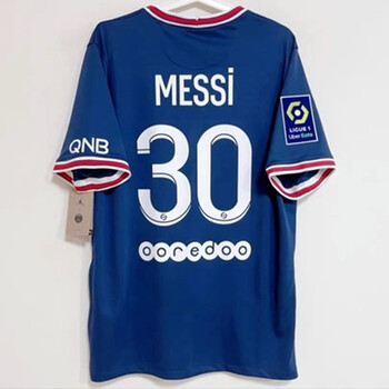 宿腾巴黎圣日耳曼21-22新赛季巴黎主场球衣30号梅西10号内马尔足球服