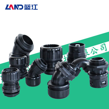 蓝江机器人管线包360度万向旋转软管接头波纹管直型45度90度弯头 RGQX-M32-28B