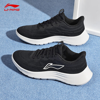 李宁跑步鞋女款2024新款轻羽20网面透气轻弹减震休闲慢跑运动鞋黑色35