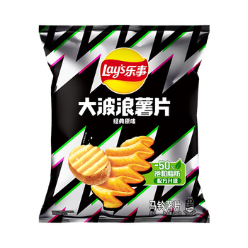 乐事（Lay's）大波浪薯片 原味 135克 休闲零食 膨化食品 原味 135g