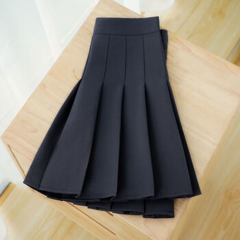 pwtnk明星张元英同款百褶裙无内衬短裙子纯色jk裙无打底灰色半身裙女