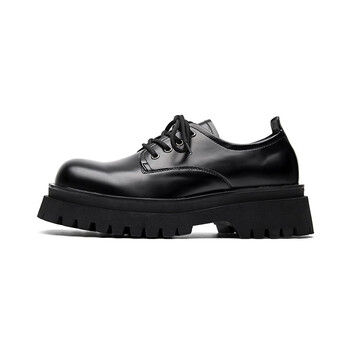 池爱大头鞋男士皮鞋方头春男士鞋潮流休闲皮鞋透气金属大头工装鞋定制